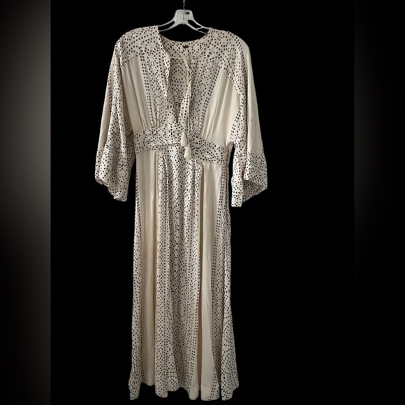 Free People Modern Kimono Dress Size 4 Boho Minimal Neutral Festival - Picture 9 of 9